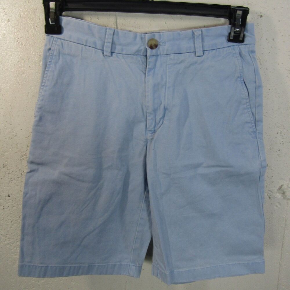 Vineyard Vines Men's Breaker Shorts Size 28 Light Blue Chino Flat Front Stretch